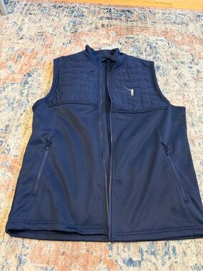 No Laying Up-  Navy Quilted Chest Softshell Vest - Levelwear